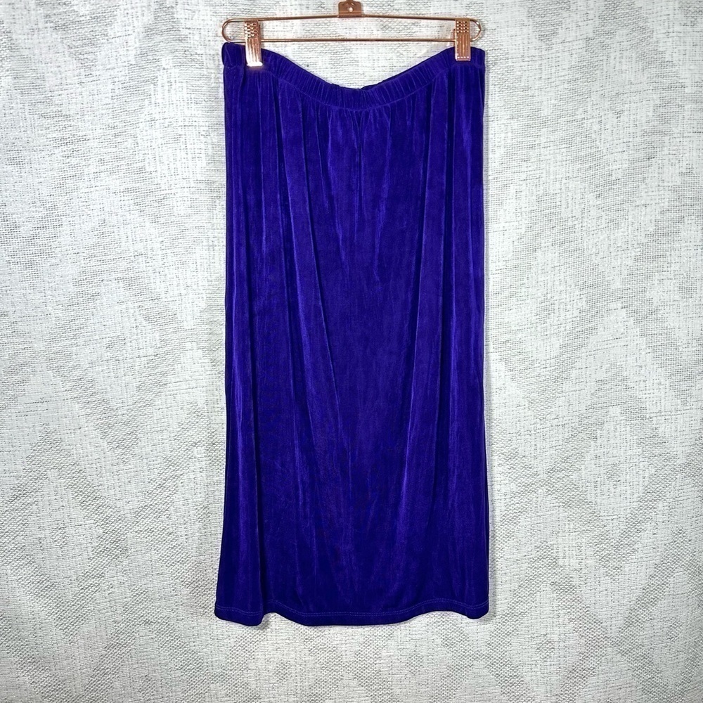 Vintage Citiknits ribbed purple midi skirt size M